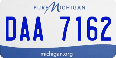 MI license plate DAA7162