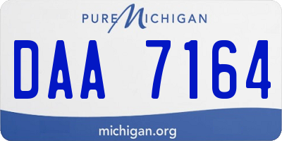 MI license plate DAA7164