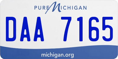 MI license plate DAA7165