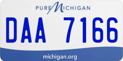 MI license plate DAA7166