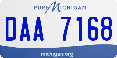 MI license plate DAA7168