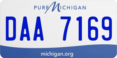 MI license plate DAA7169