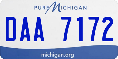 MI license plate DAA7172