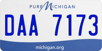 MI license plate DAA7173