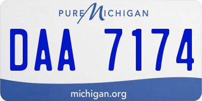 MI license plate DAA7174