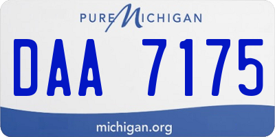 MI license plate DAA7175