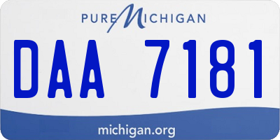 MI license plate DAA7181