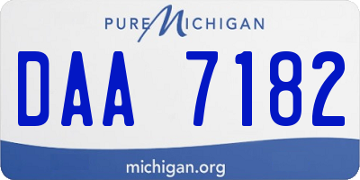 MI license plate DAA7182