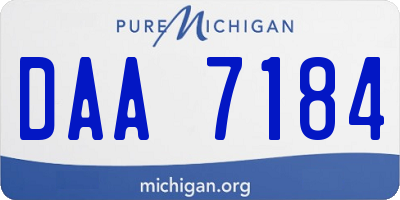 MI license plate DAA7184