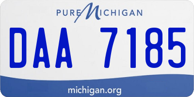 MI license plate DAA7185