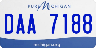 MI license plate DAA7188