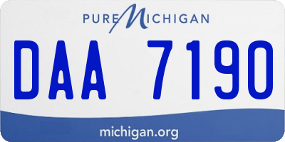 MI license plate DAA7190