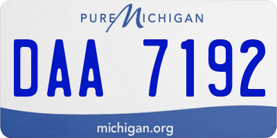 MI license plate DAA7192