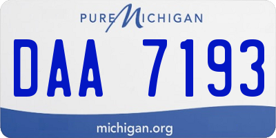 MI license plate DAA7193