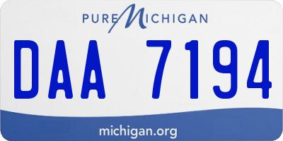 MI license plate DAA7194