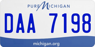 MI license plate DAA7198