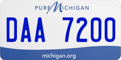 MI license plate DAA7200