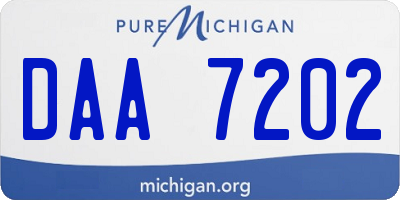 MI license plate DAA7202