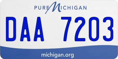 MI license plate DAA7203