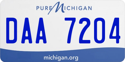 MI license plate DAA7204