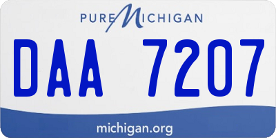 MI license plate DAA7207