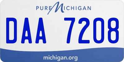 MI license plate DAA7208