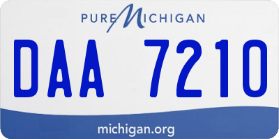 MI license plate DAA7210