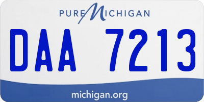 MI license plate DAA7213