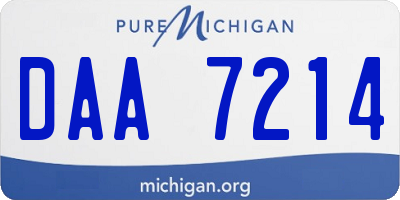 MI license plate DAA7214