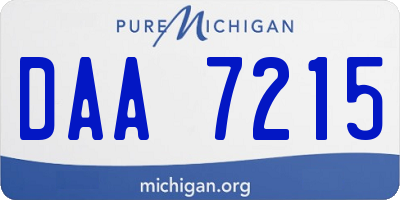 MI license plate DAA7215