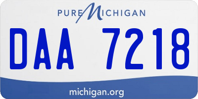 MI license plate DAA7218