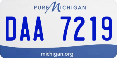 MI license plate DAA7219