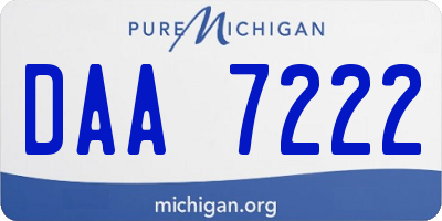 MI license plate DAA7222