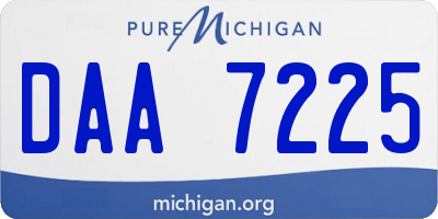 MI license plate DAA7225