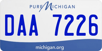 MI license plate DAA7226