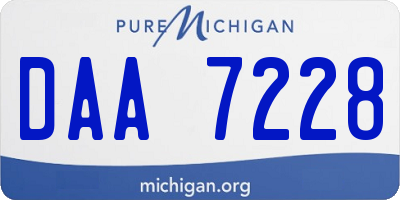 MI license plate DAA7228