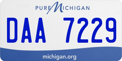 MI license plate DAA7229