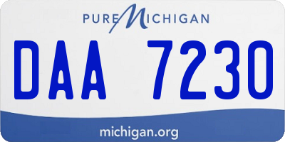 MI license plate DAA7230