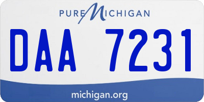 MI license plate DAA7231