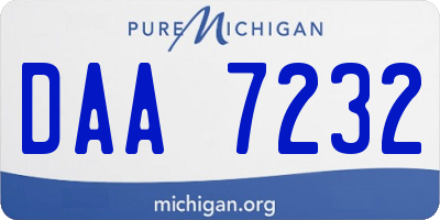 MI license plate DAA7232