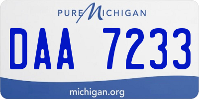 MI license plate DAA7233