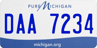 MI license plate DAA7234