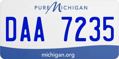 MI license plate DAA7235