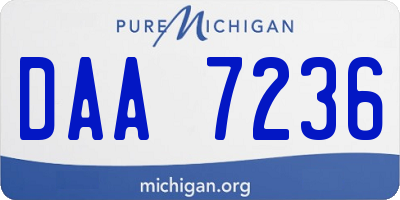 MI license plate DAA7236