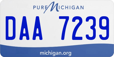 MI license plate DAA7239