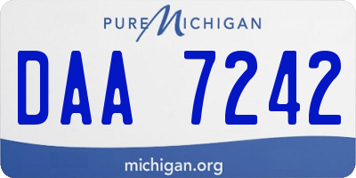 MI license plate DAA7242