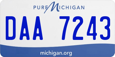 MI license plate DAA7243