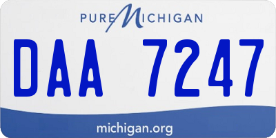 MI license plate DAA7247