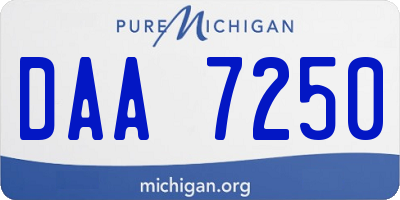 MI license plate DAA7250