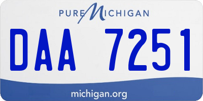 MI license plate DAA7251